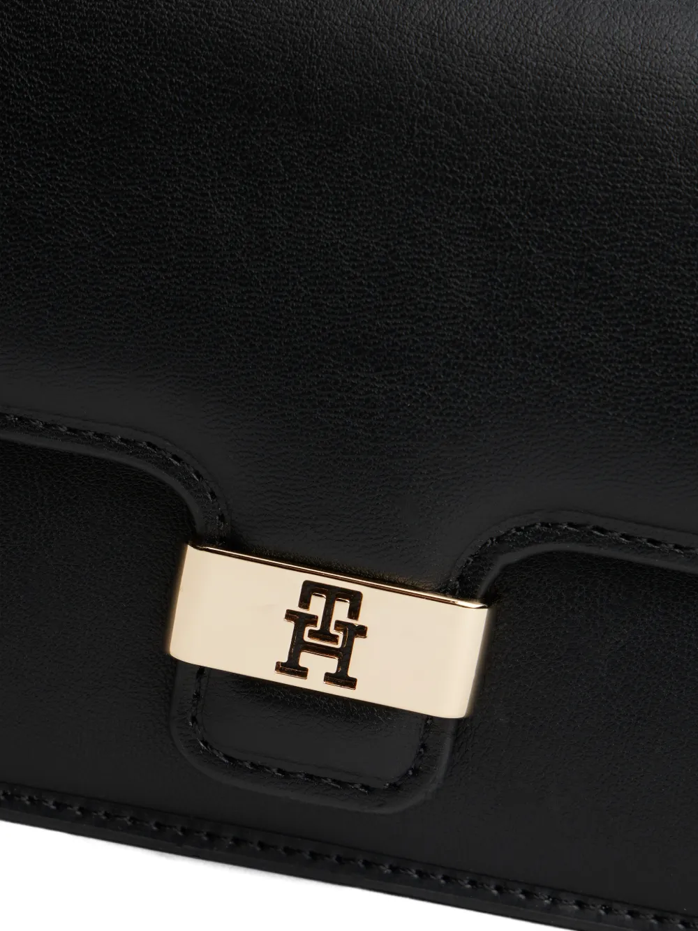 Tommy Hilfiger Th Monogram-plaque Clutch Bag In Black