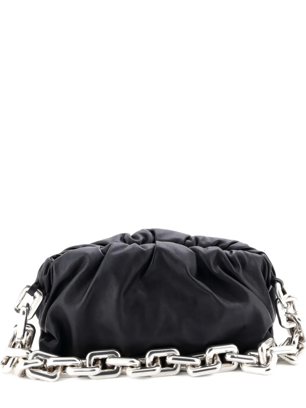 Pre-owned Bottega Veneta The Chain Pouch Leather Shoulder Bag In Black