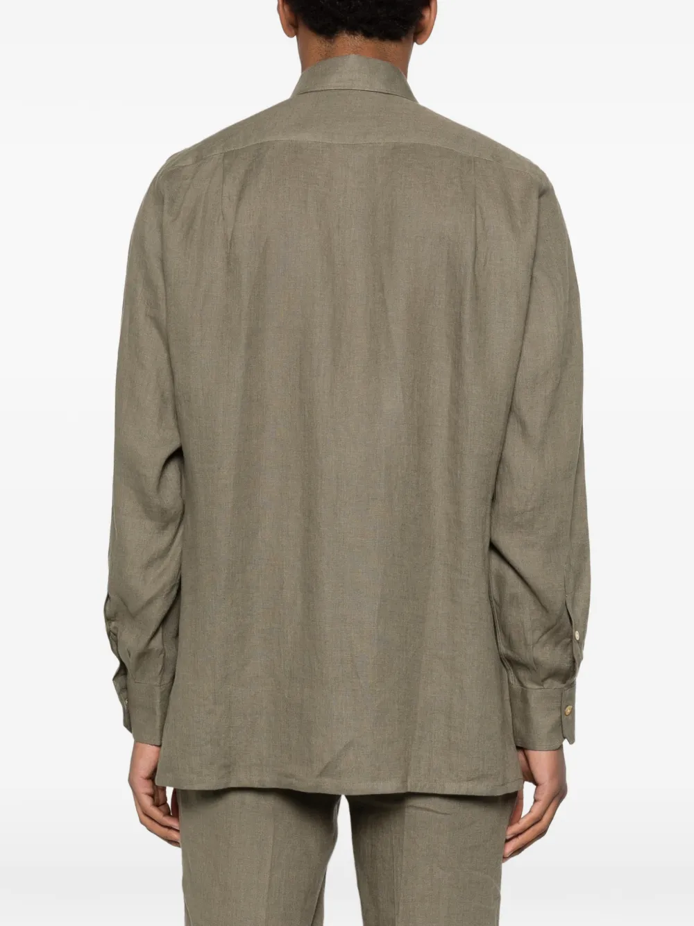 Kiton Overhemd met zak Groen