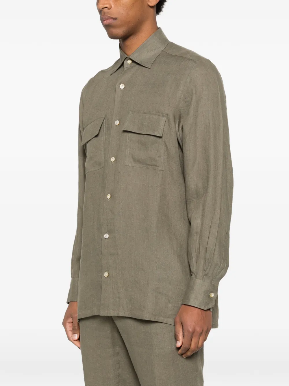  Kiton Camicia Con Tasca - Verde 