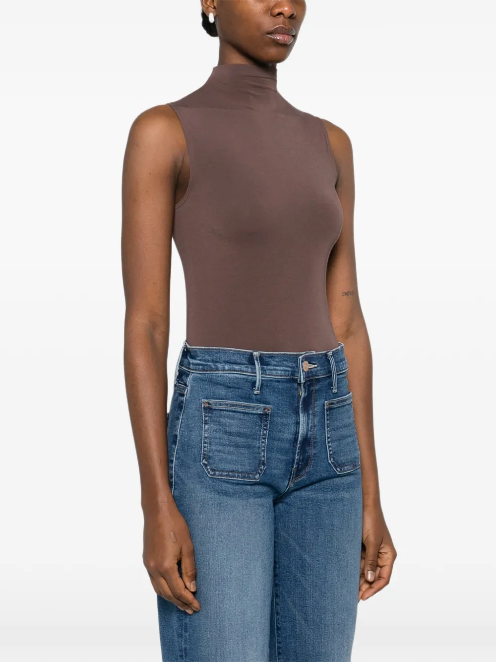  Wolford Roll-neck Sleeveless Bodysuit - Brown 