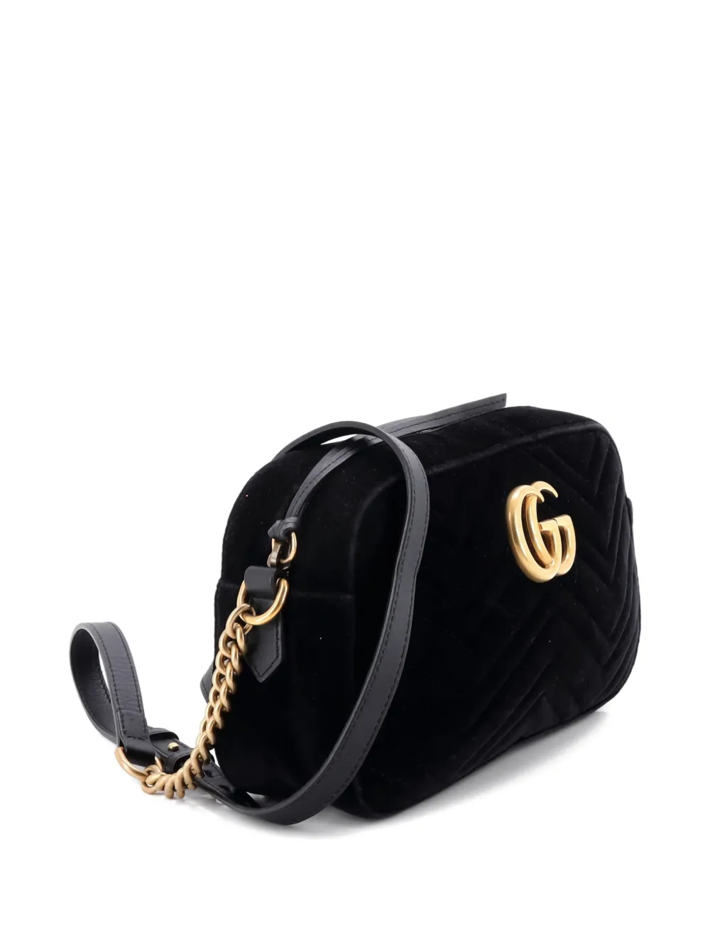 Gg Marmont Shoulder Bag Matelasse Velvet Small Crossbody Bag