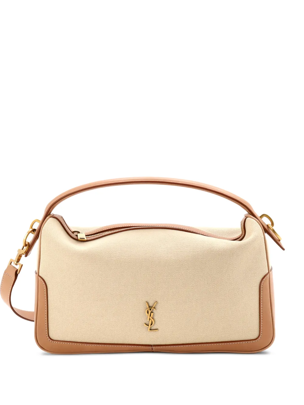 Saint Laurent Pre-Owned Camera Supple Bag Canvas and Leather shoulder bag | Neutrals | Image 1