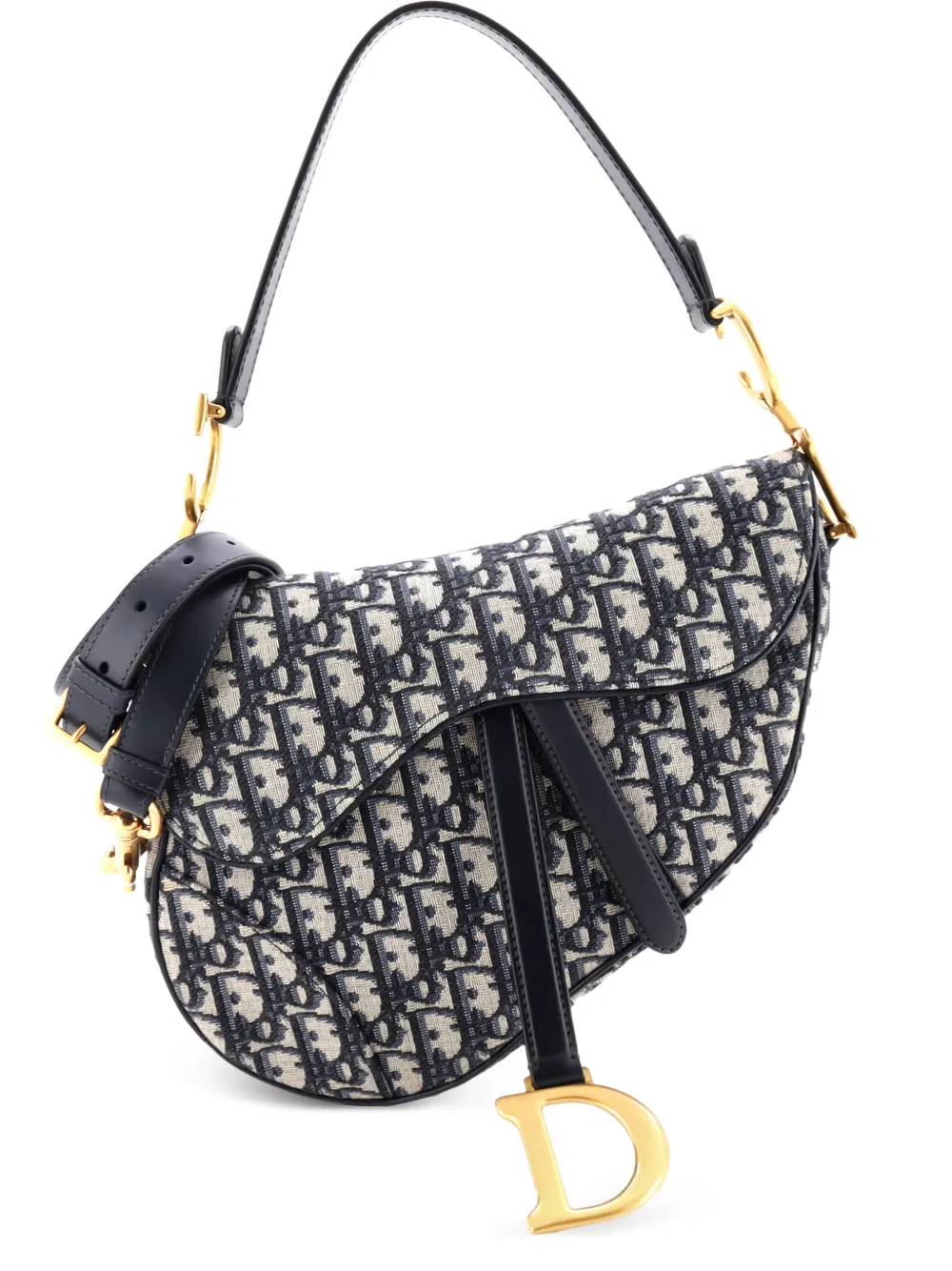 Christian Dior Pre-Owned Saddle Handbag with Strap Oblique Canvas Medium shoulder bag - Blu