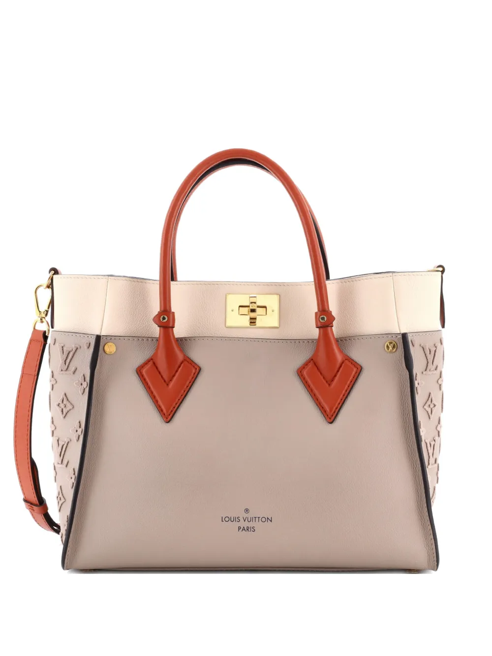 Louis Vuitton Pre-Owned Borsa tote On My Side Tuffetage MM in pelle con monogramma - Toni neutri