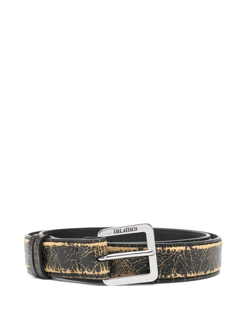 The Attico crackled buckle leather belt - Nero