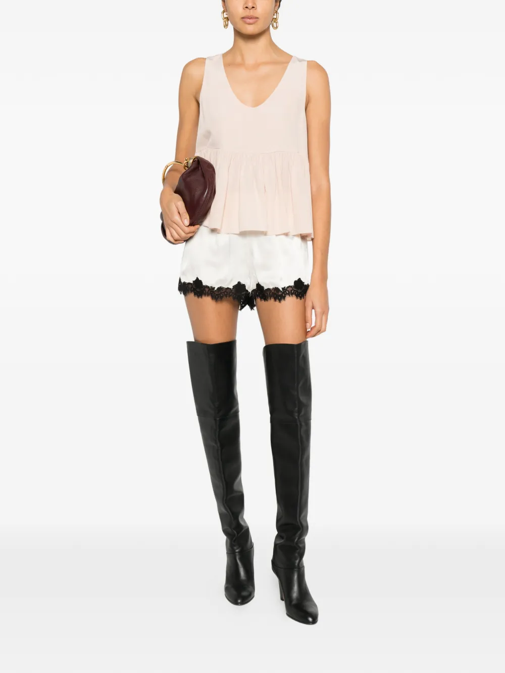 Chloé peplum-hem top - Roze