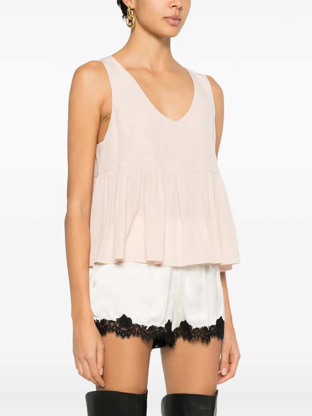  Chloé Top Con Peplum - Rosa 