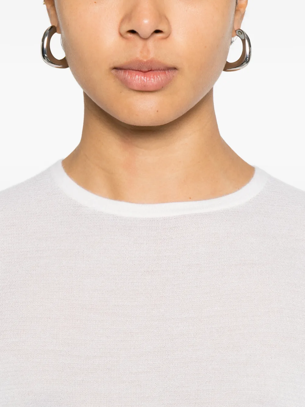 Lisa Yang Geribbelde sweater Wit