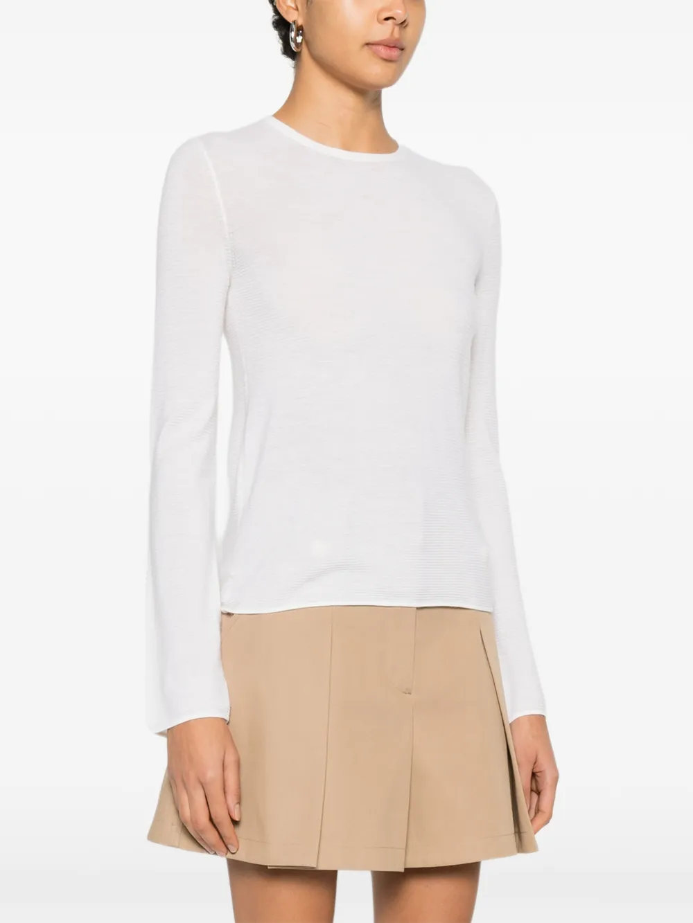 Lisa Yang Geribbelde sweater Wit