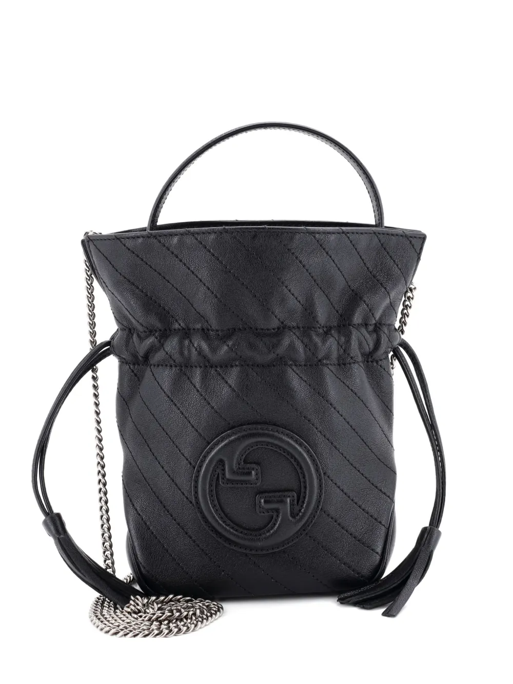 Gucci Pre-Owned Blondie NM Diagonal Quilted Leather Mini bucket bag - Schwarz