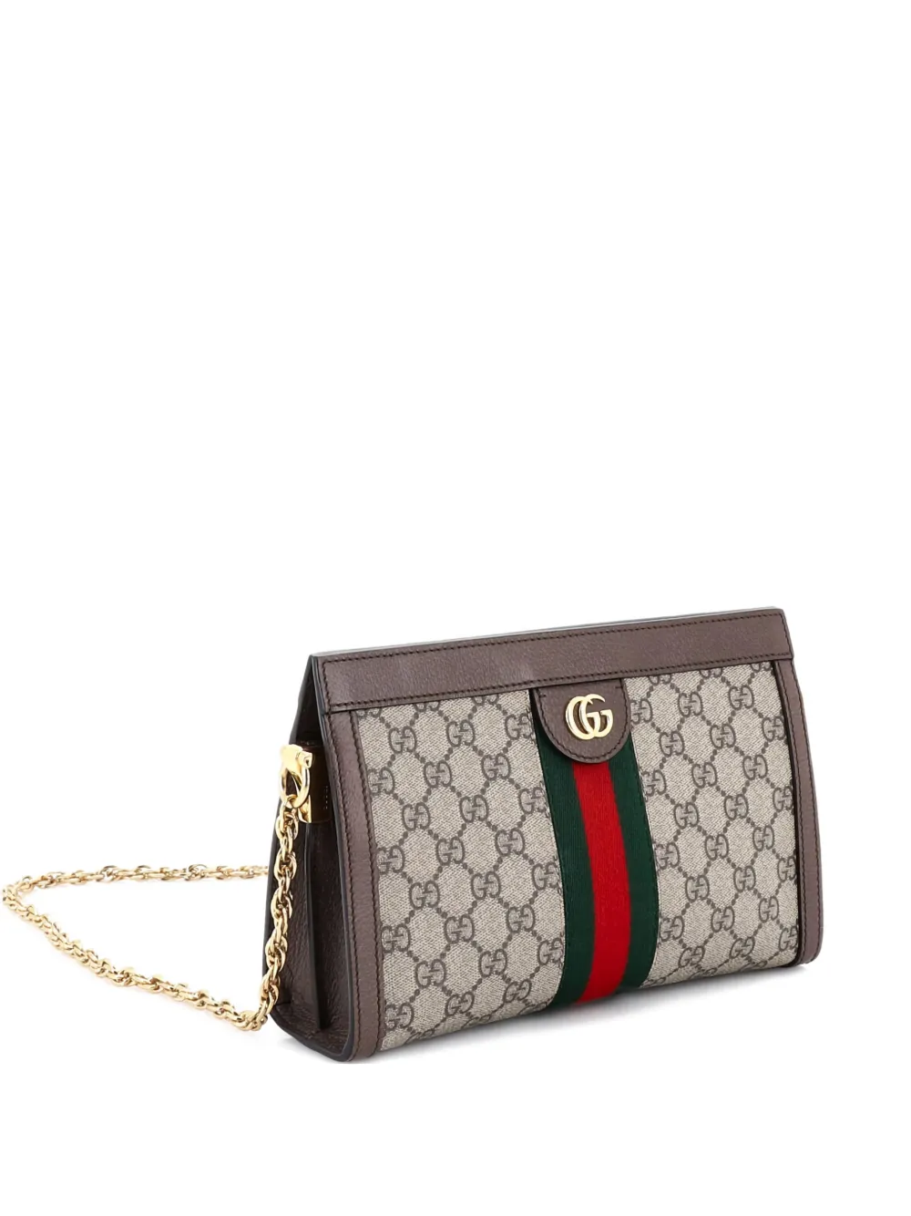 Gucci Pre-Owned Ophidia Chain Shoulder Bag GG Coated Canvas Small crossbody bag - Marrone