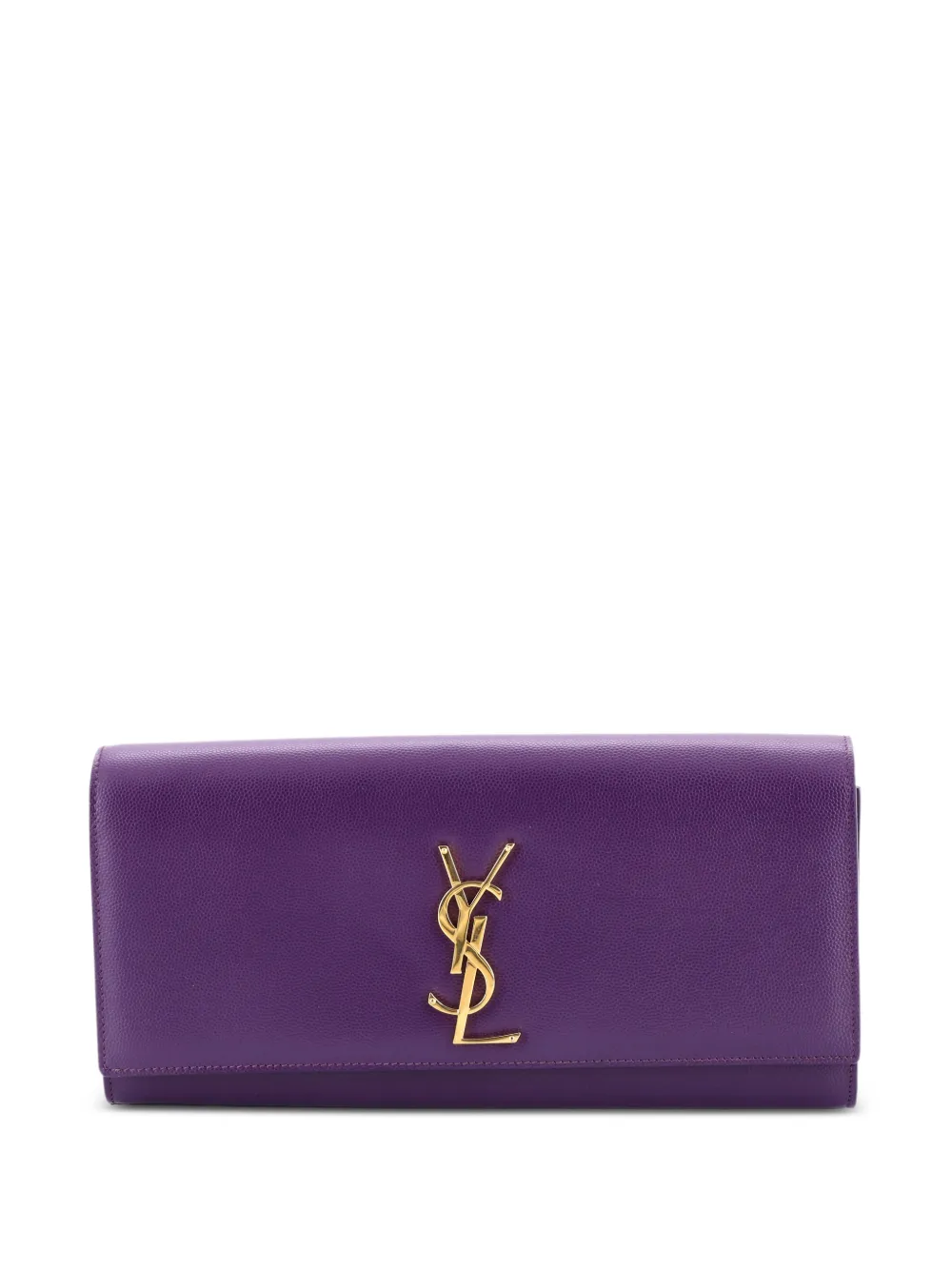 Saint Laurent Pre-Owned Clutch con monogramma in pelle | viola | Image 1