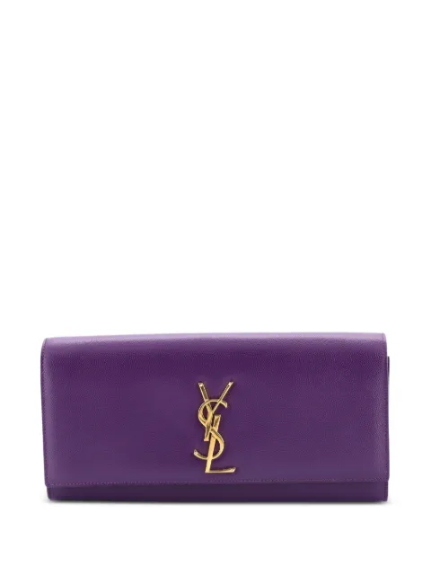 Saint Laurent Pre-Owned شنطة كلاتش 'كلاسيك مونوغرام' جلد طويلة