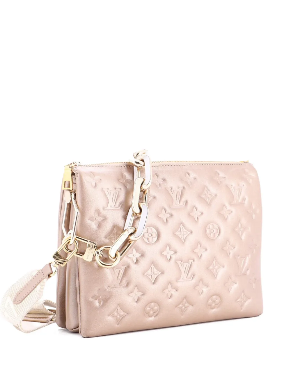 Louis Vuitton Pre-Owned Borsa a tracolla Coussin Bag PM in pelle di agnello goffrata con monogramma - Oro