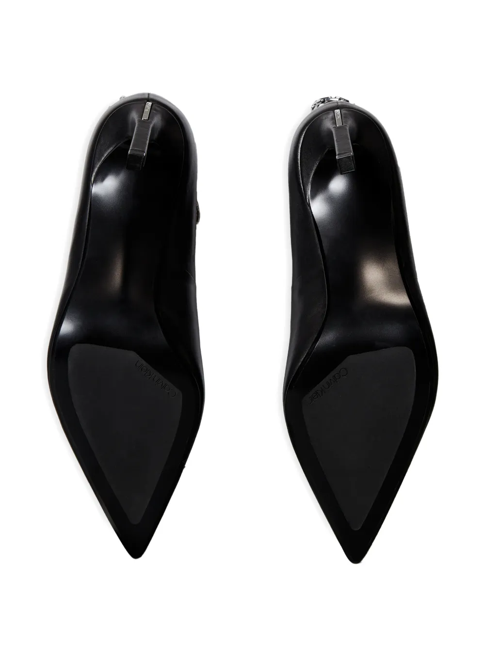 Calvin Klein Pumps met ketting en puntige neus Zwart