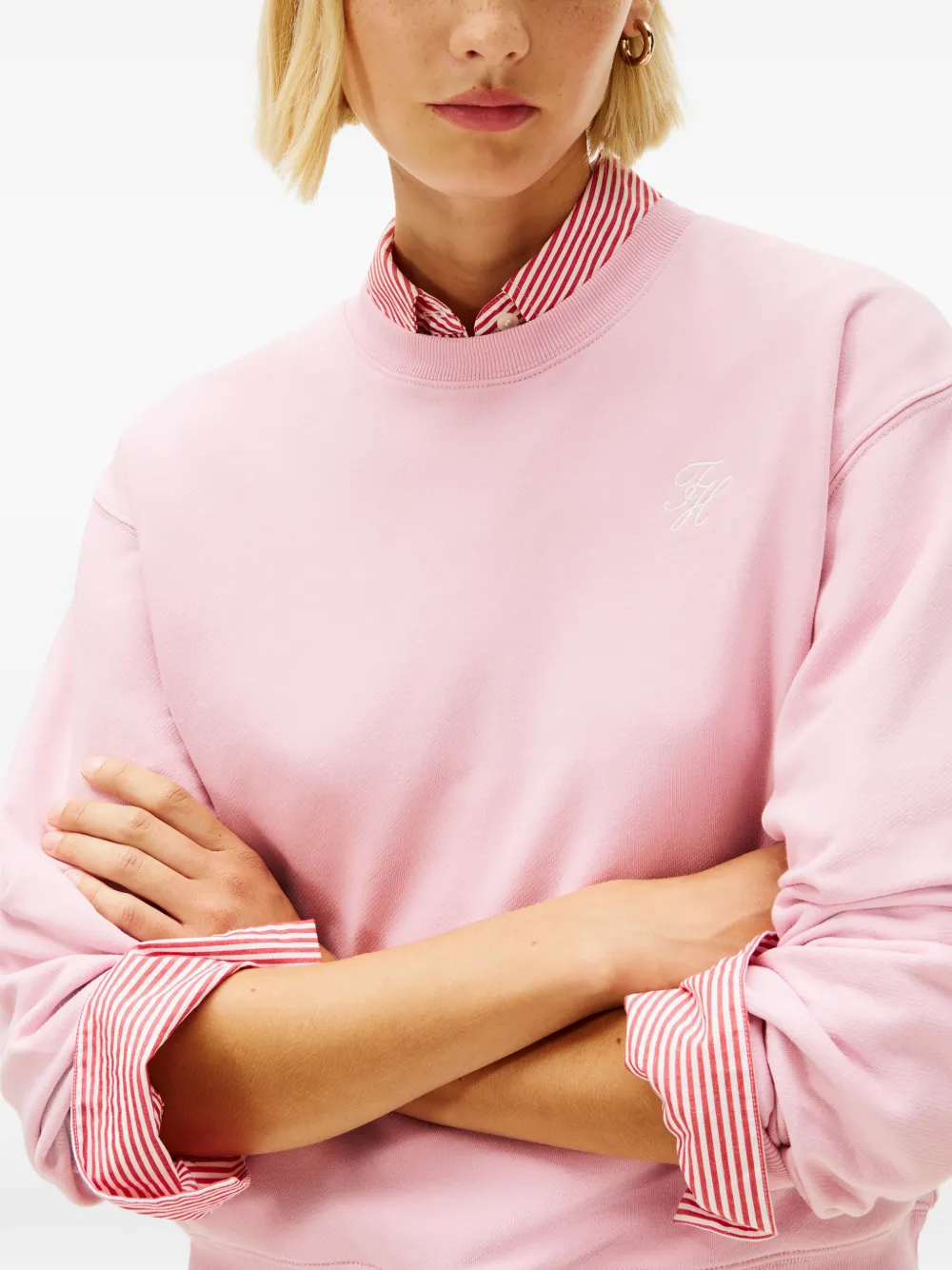 Tommy Hilfiger Sweater met geborduurd logo Roze