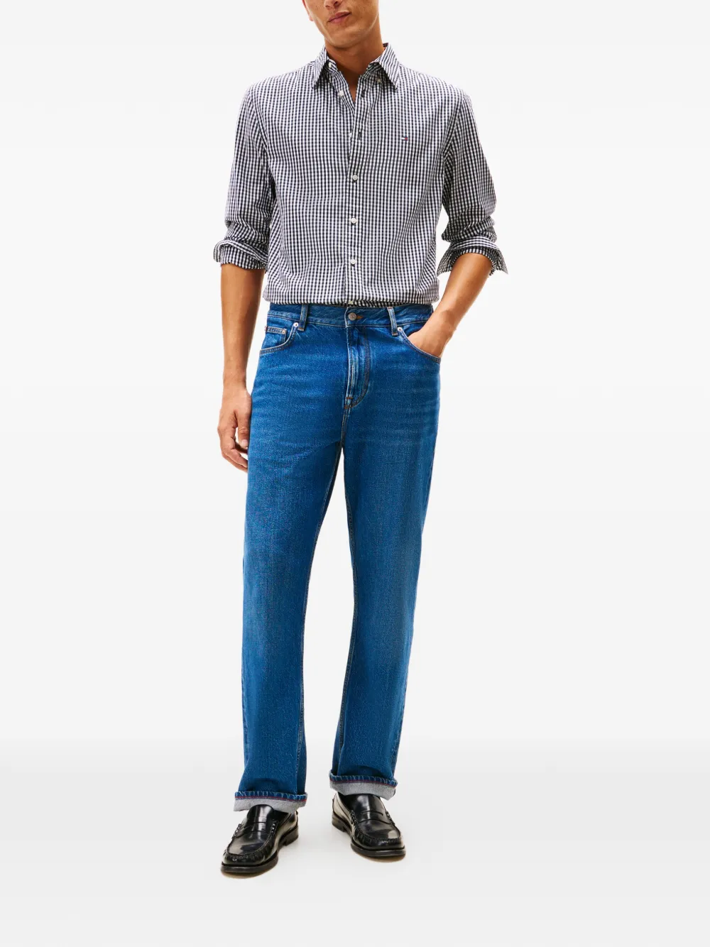 Tommy Hilfiger gingham long-sleeved shirt - Wit