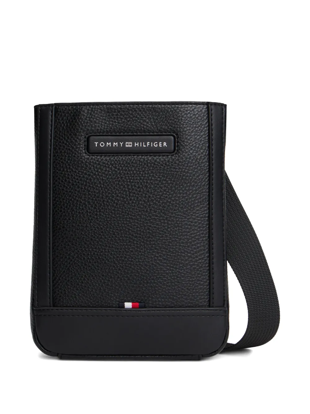 Tommy Hilfiger logo-plaque messenger bag - Zwart