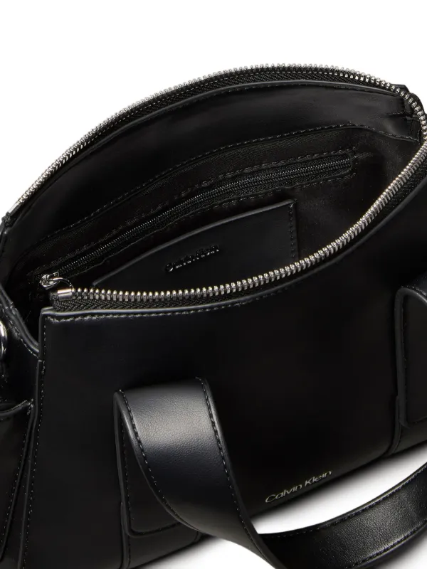 Calvin Klein レザー トートバッグ | ブラック | FARFETCH JP