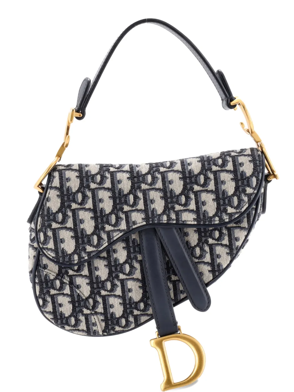 Christian Dior Pre-Owned Saddle Handbag Oblique Canvas Mini shoulder bag - Blu