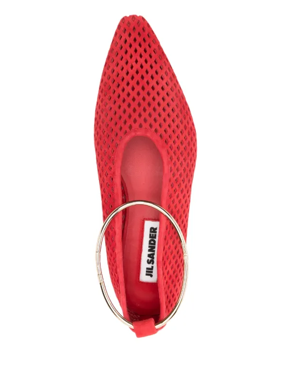 Jil Sander ラティスアンクル ストラップパンプス | レッド | FARFETCH JP