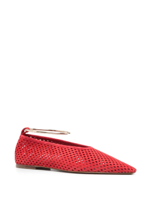 Jil Sander ラティスアンクル ストラップパンプス | レッド | FARFETCH JP