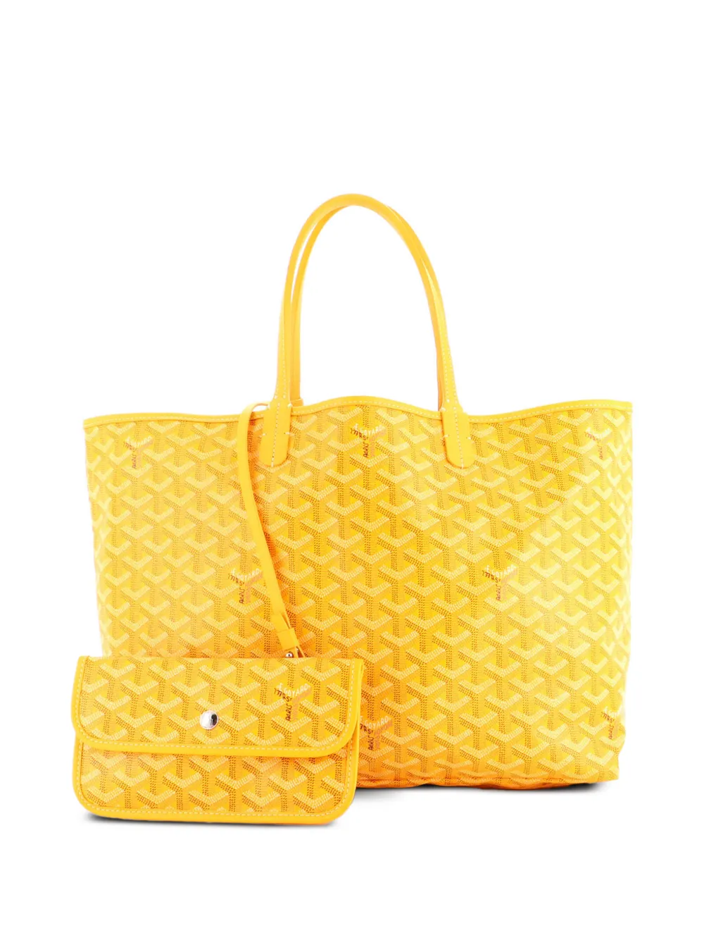 Pre-owned Goyard Saint Louis Coated Canvas Pm Tote Bag In Yellow