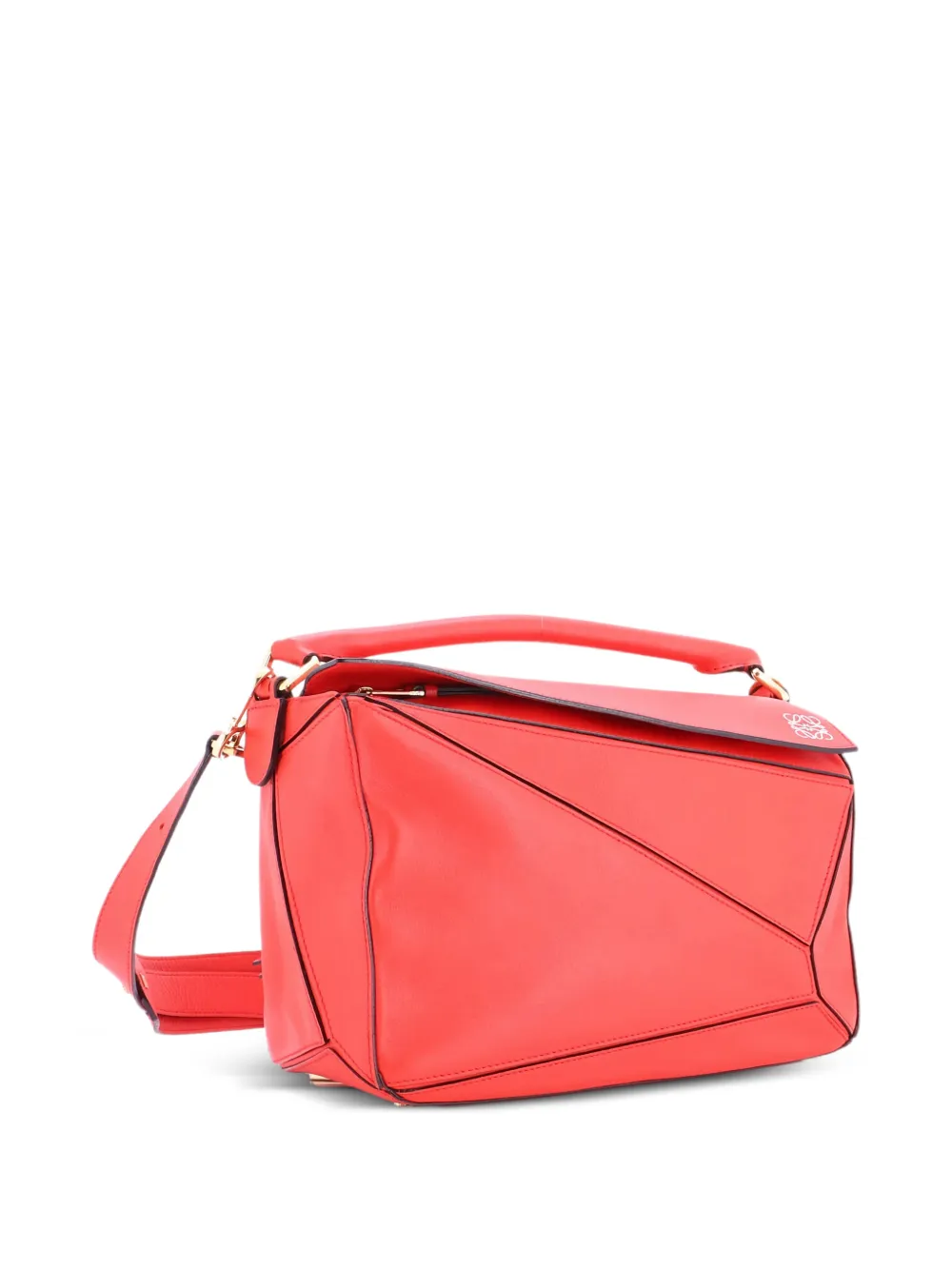  Loewe Pre-owned Puzzle Bag Leather Medium Shoulder Bag - Red 
