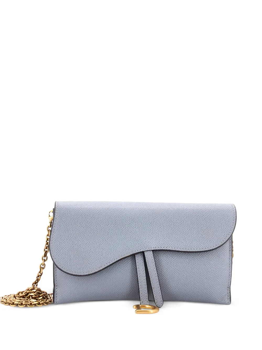 Christian Dior Pre-Owned Saddle Chain Wallet Leather clutch bag - Blu