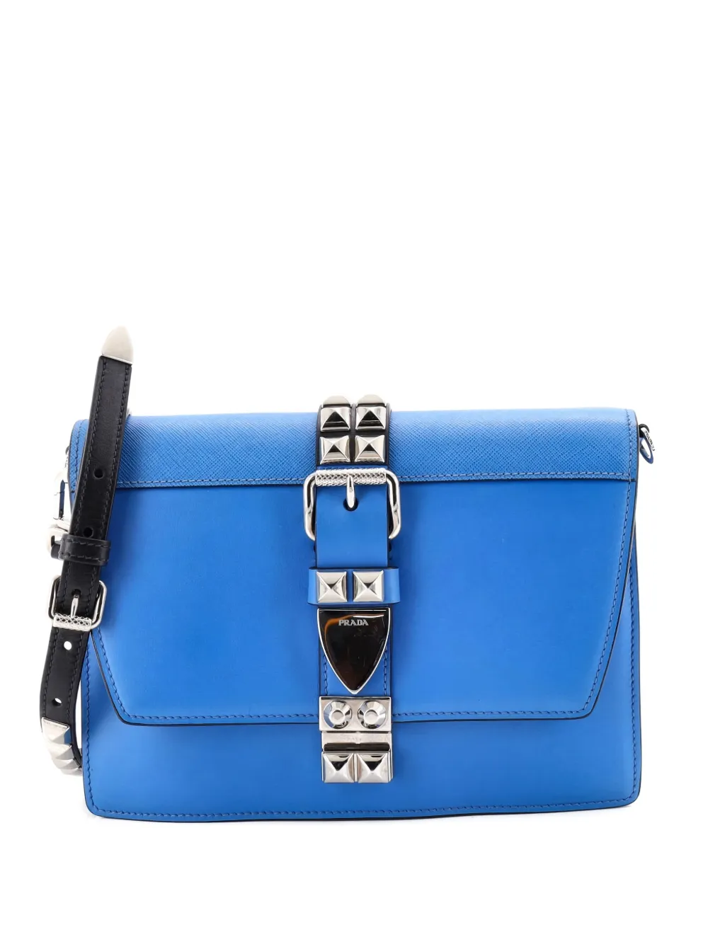 Prada Pre-Owned Elektra Shoulder Bag Studded Leather Small crossbody bag - Blu