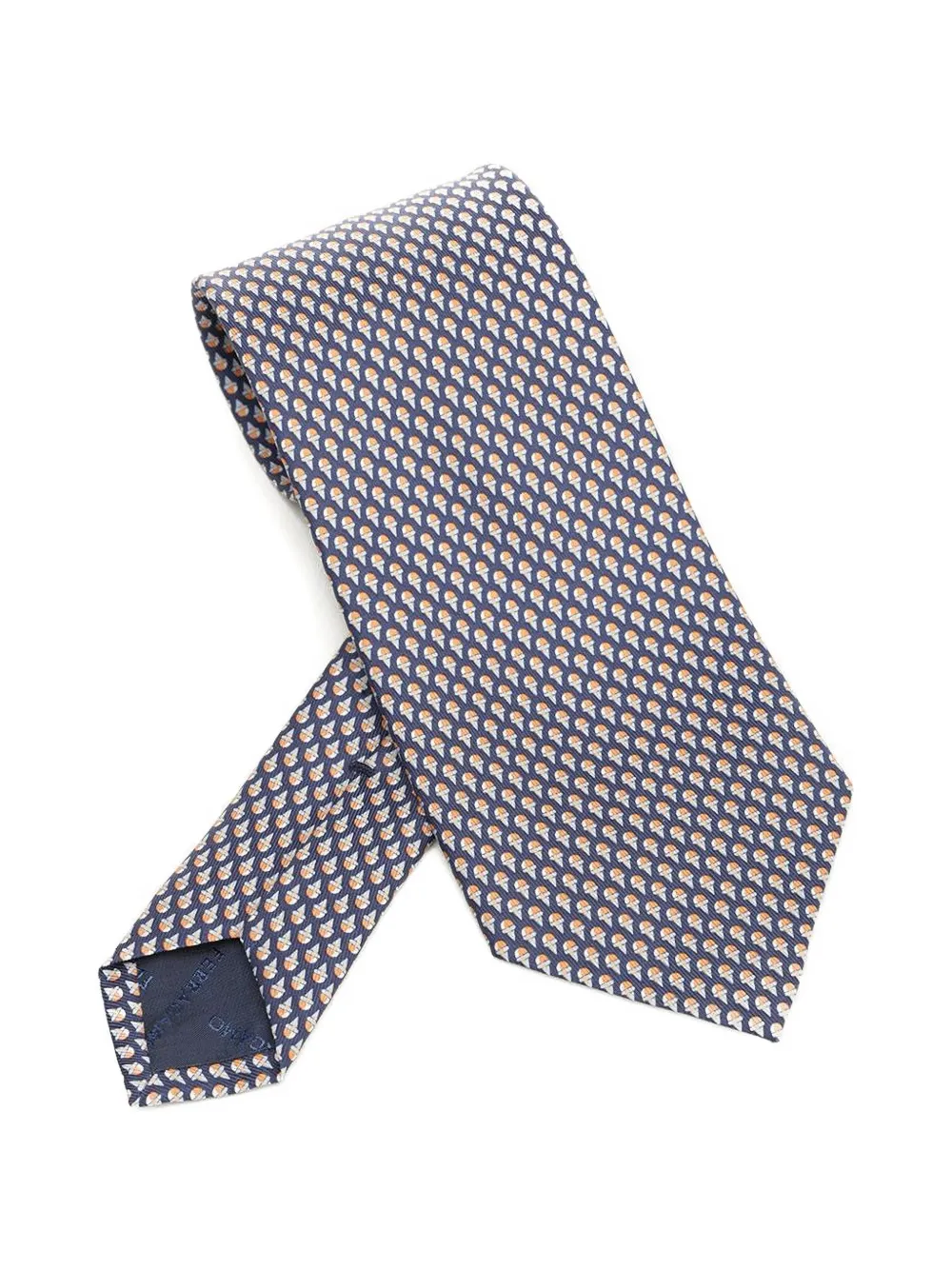 Ferragamo ice-cream-print silk tie - Blu