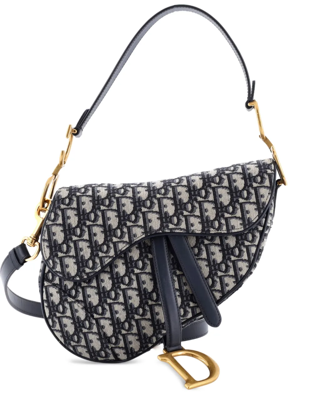 Christian Dior Pre-Owned Saddle Handbag with Strap Oblique Canvas Medium shoulder bag - Blu