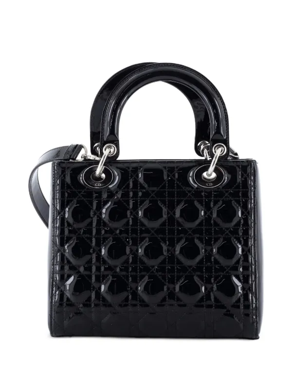 レディディオール　カナージュ　キルティング　ブラック　黒　ショルダーバッグ Christian Dior - レディディオール カナージュ キルティング ブラック
