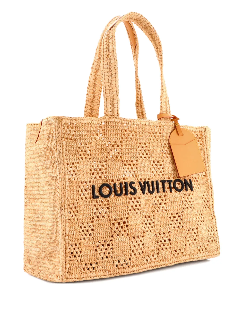 Louis Vuitton Pre-Owned Summer Shopper Embroidered Raffia MM tote bag - Nude
