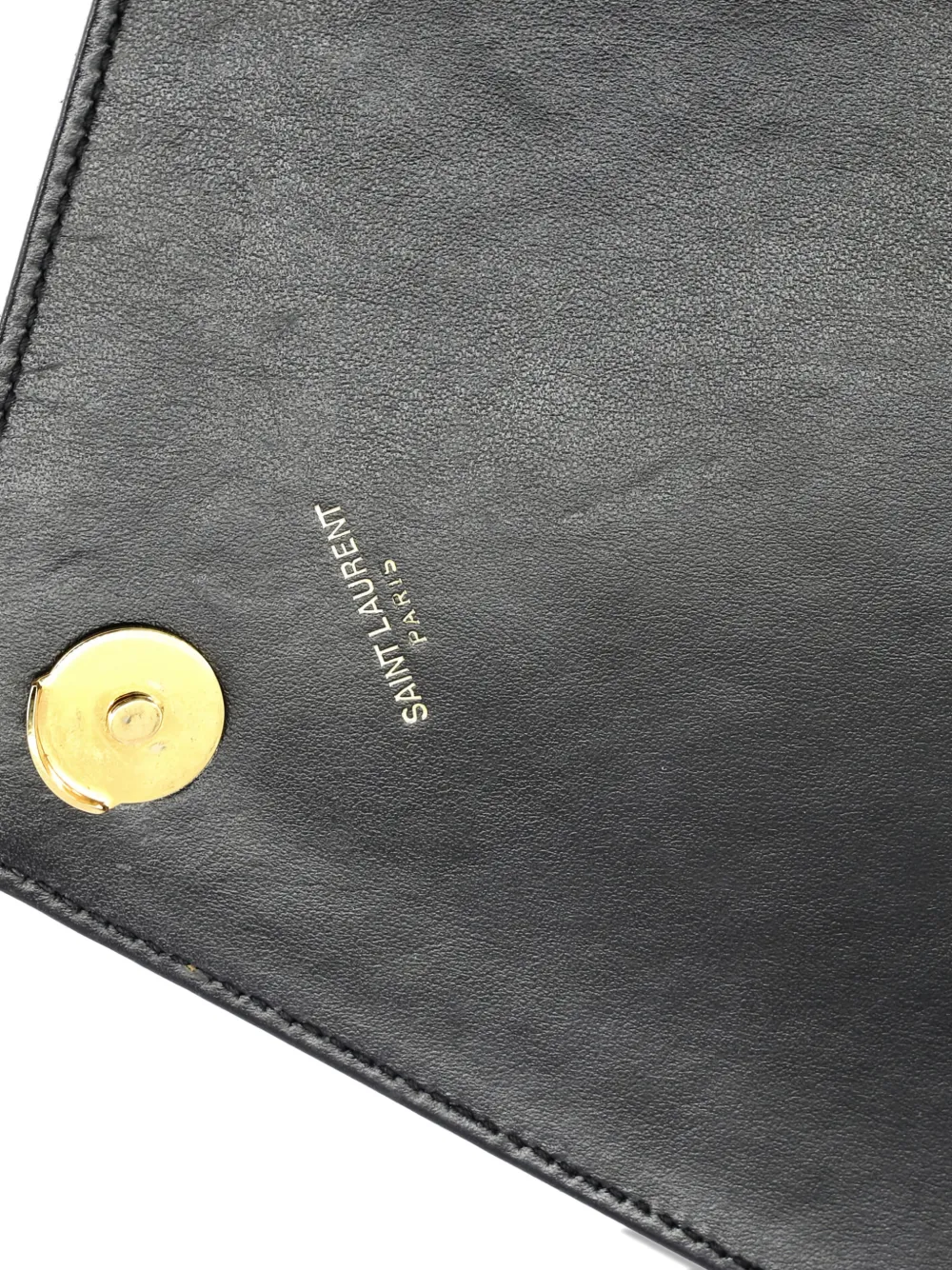 SAINT LAURENT Pre-owned Classic Monogram College Bag Matelasse Chevron Leather And Suede Large Satchel In Black