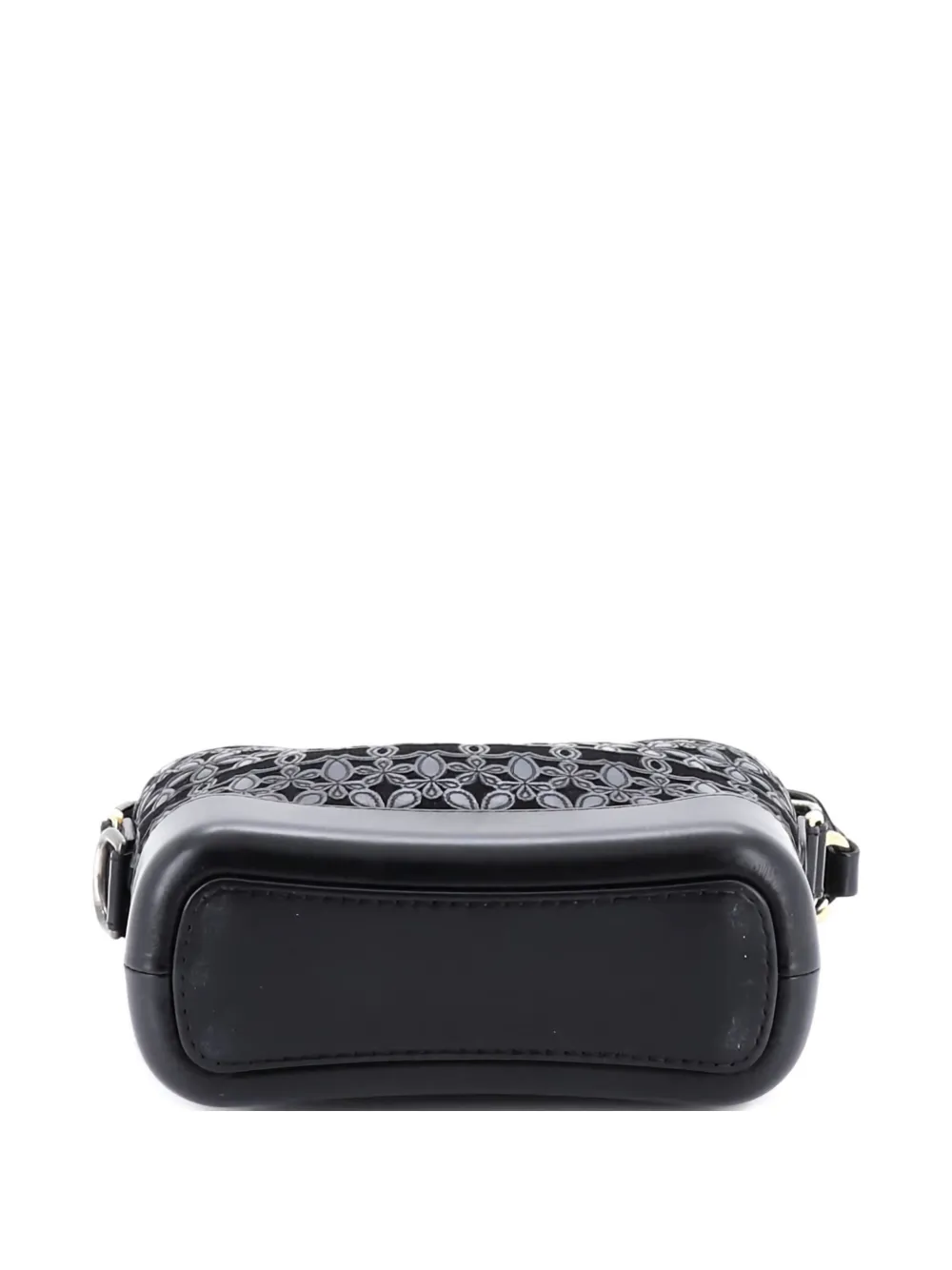 Gabrielle Hobo With Logo Handle Laser Cut Calfskin And Wool Felt Small Crossbody Bag