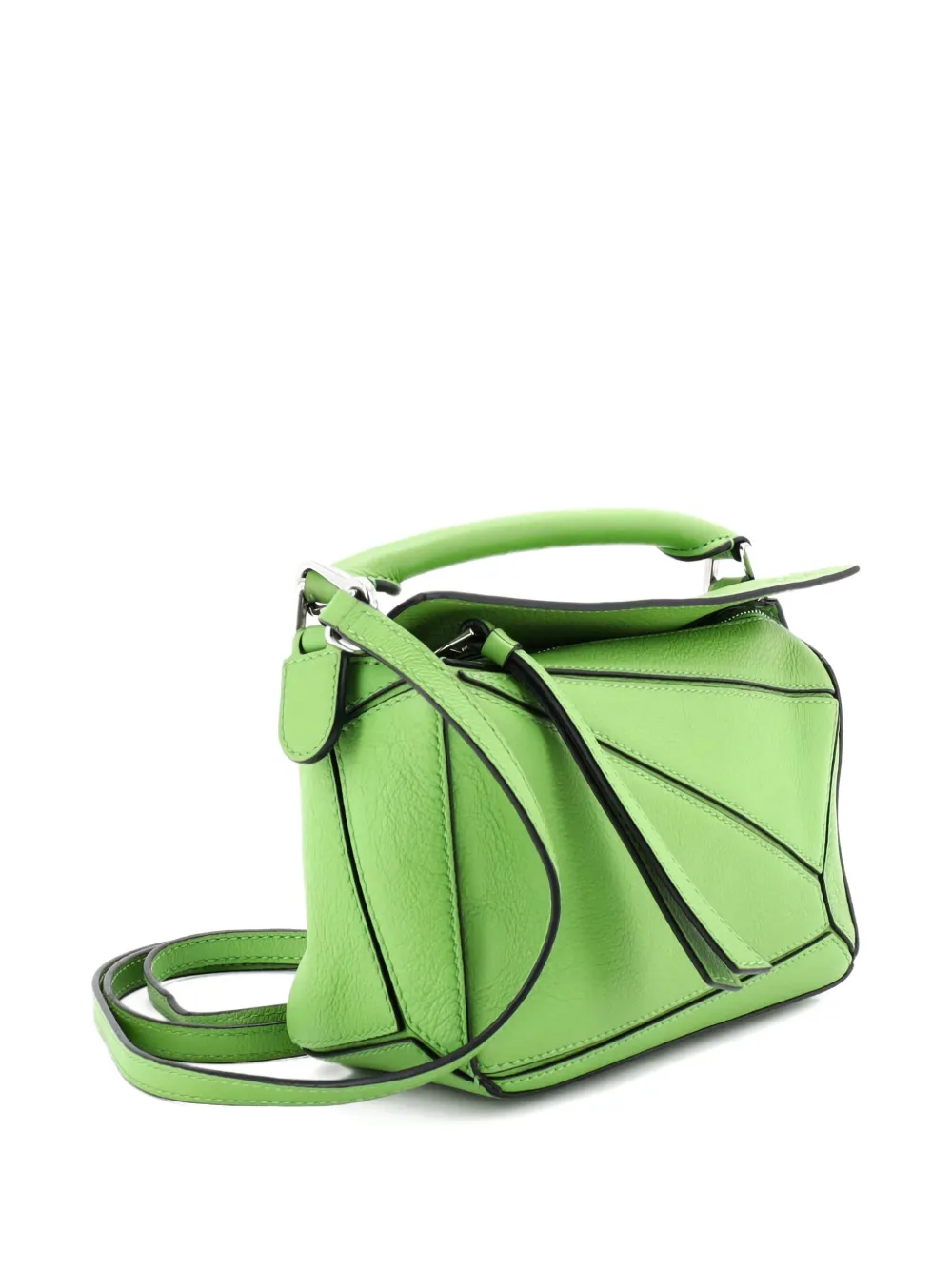  Loewe Pre-owned Puzzle Bag Leather Mini Crossbody Bag - Green 