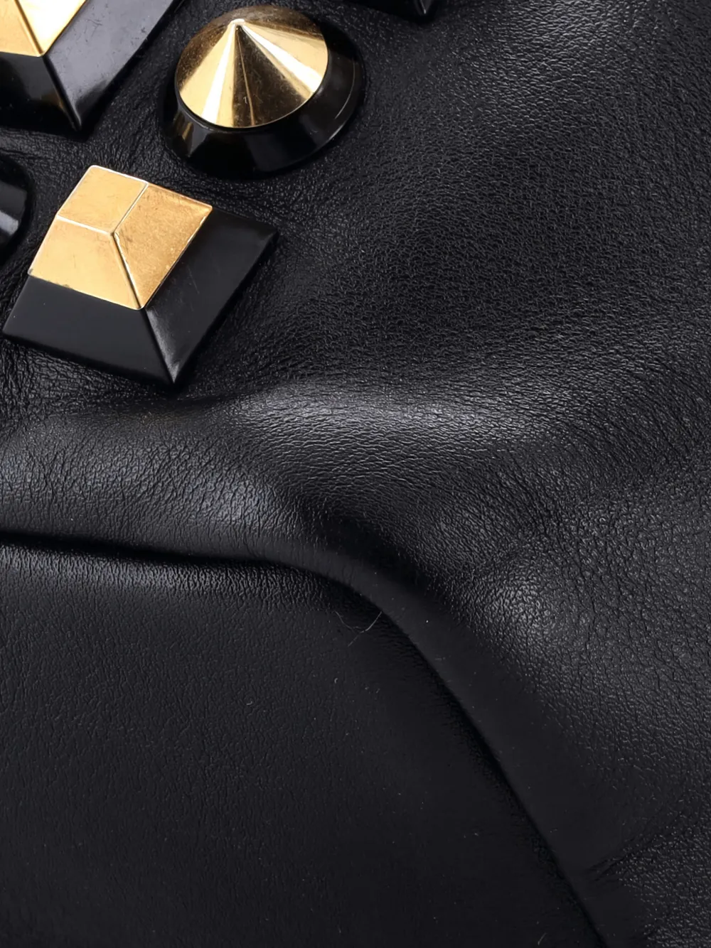 Pre-owned Fendi By The Way Crossbody Studded Leather Mini Backpack In Black