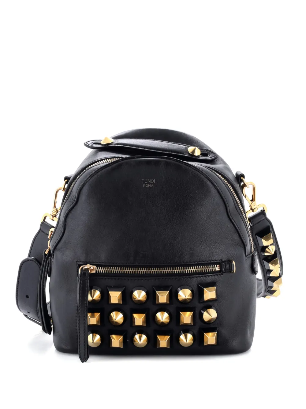 Fendi Pre-Owned By The Way Crossbody Studded Leather Mini backpack - Nero