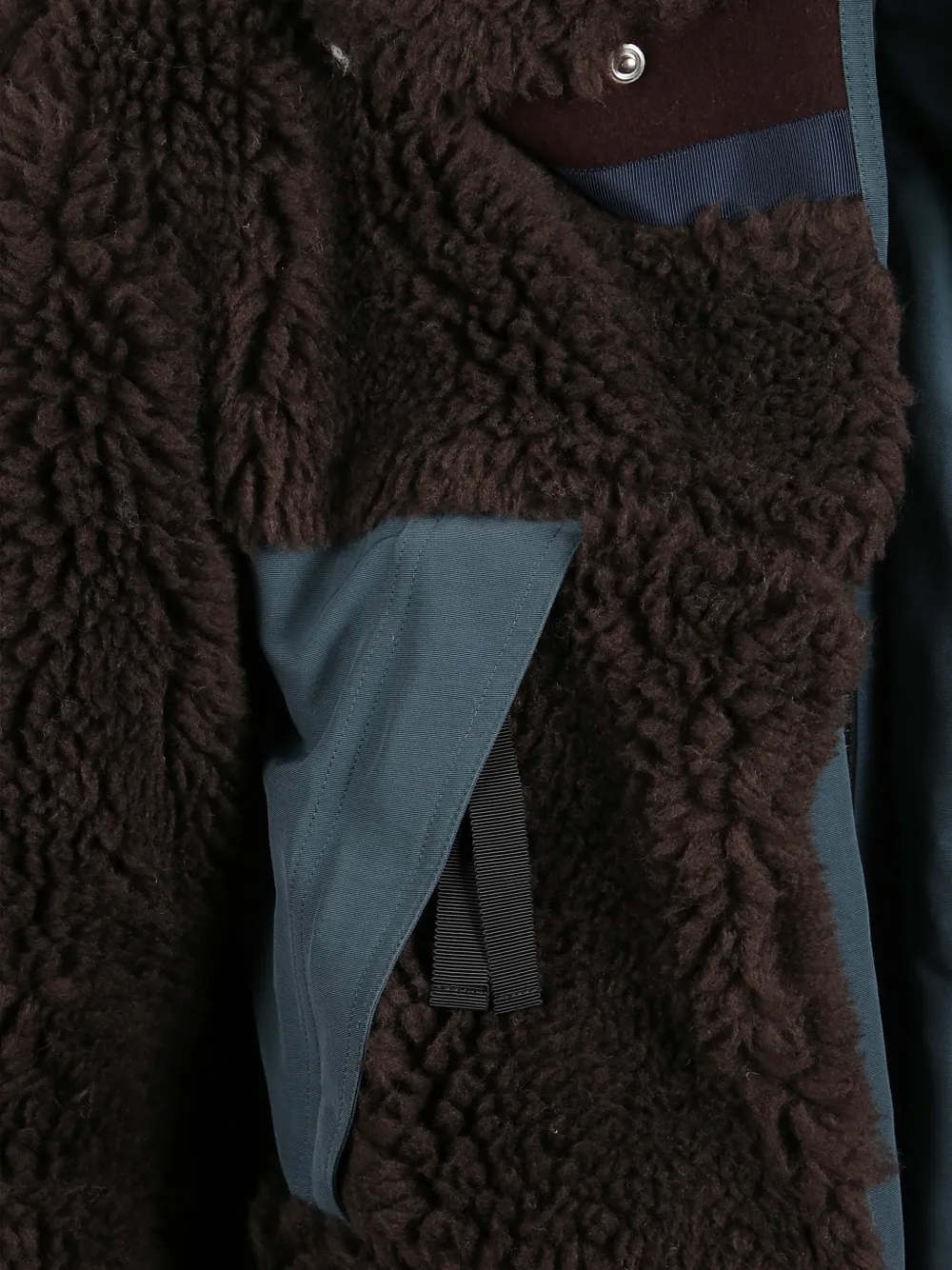 sacai Wollen jack met hoge kraag en capuchon Bruin