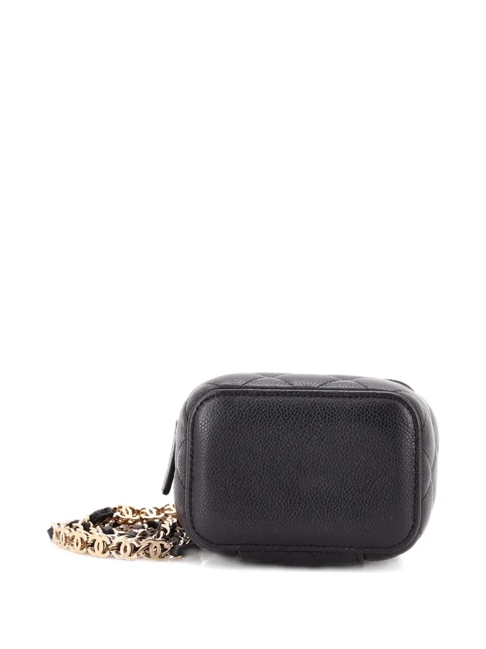 CHANEL Pre-Owned Tiny CC Link Vanity Case with Chain Quilted Caviar Mini clutch bag | Black | Image 1
