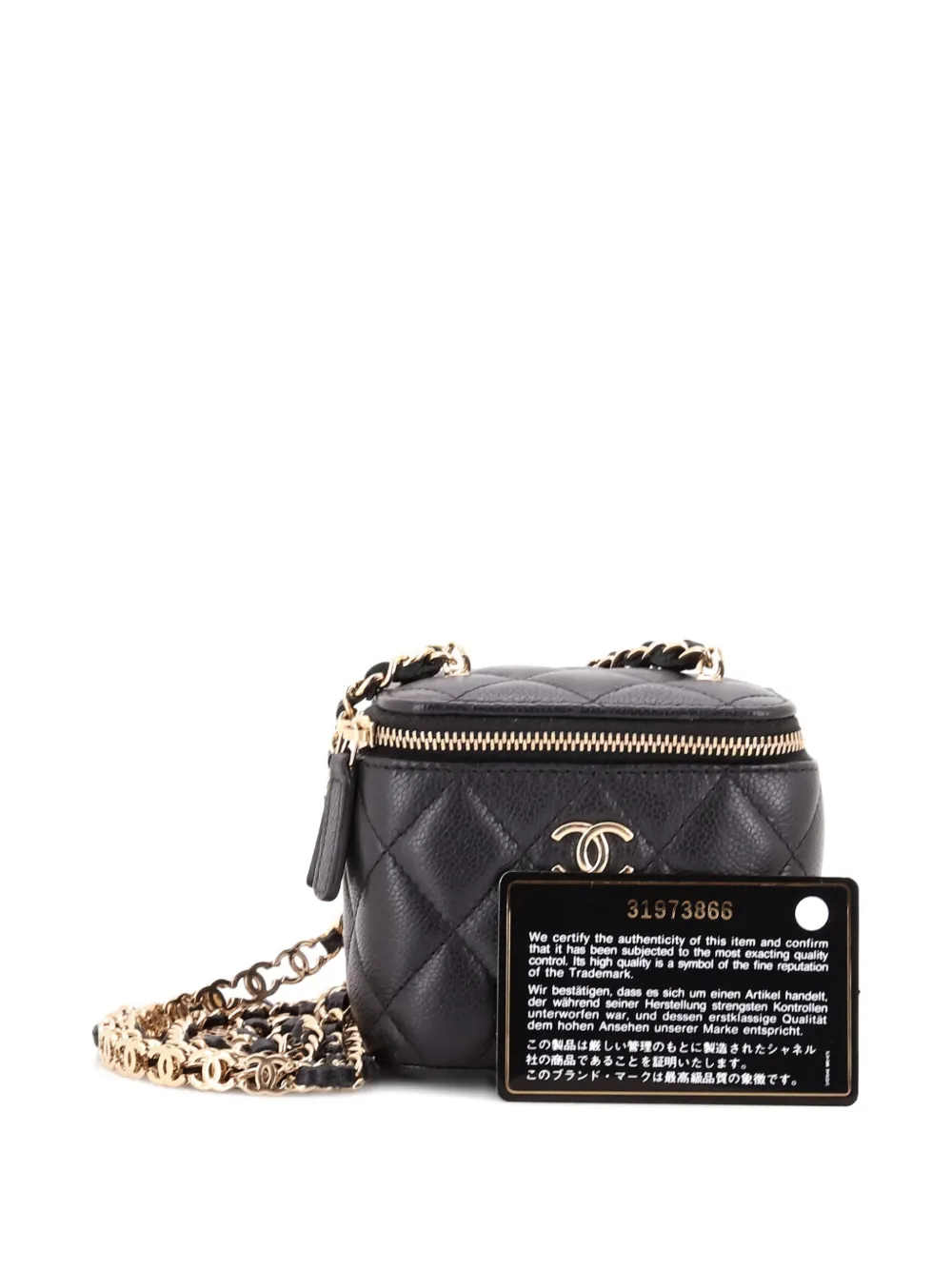 CHANEL Pre-Owned Tiny CC Link Vanity Case with Chain Quilted Caviar Mini clutch bag | Pre-Owned | Image 2
