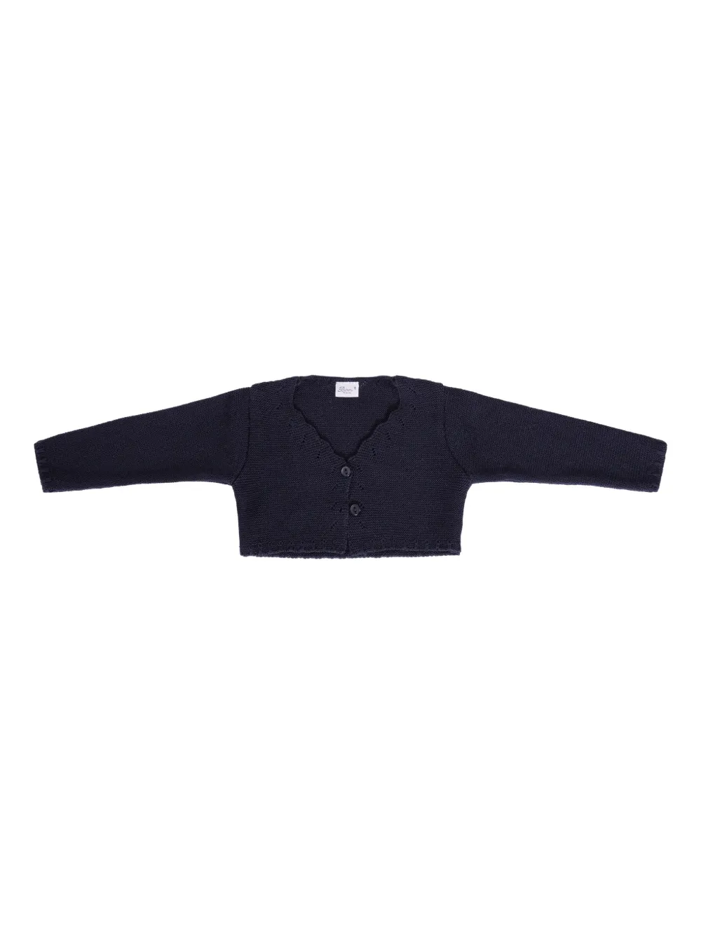 Baroni Firenze Babies' Scalloped Button Cardigan In Black