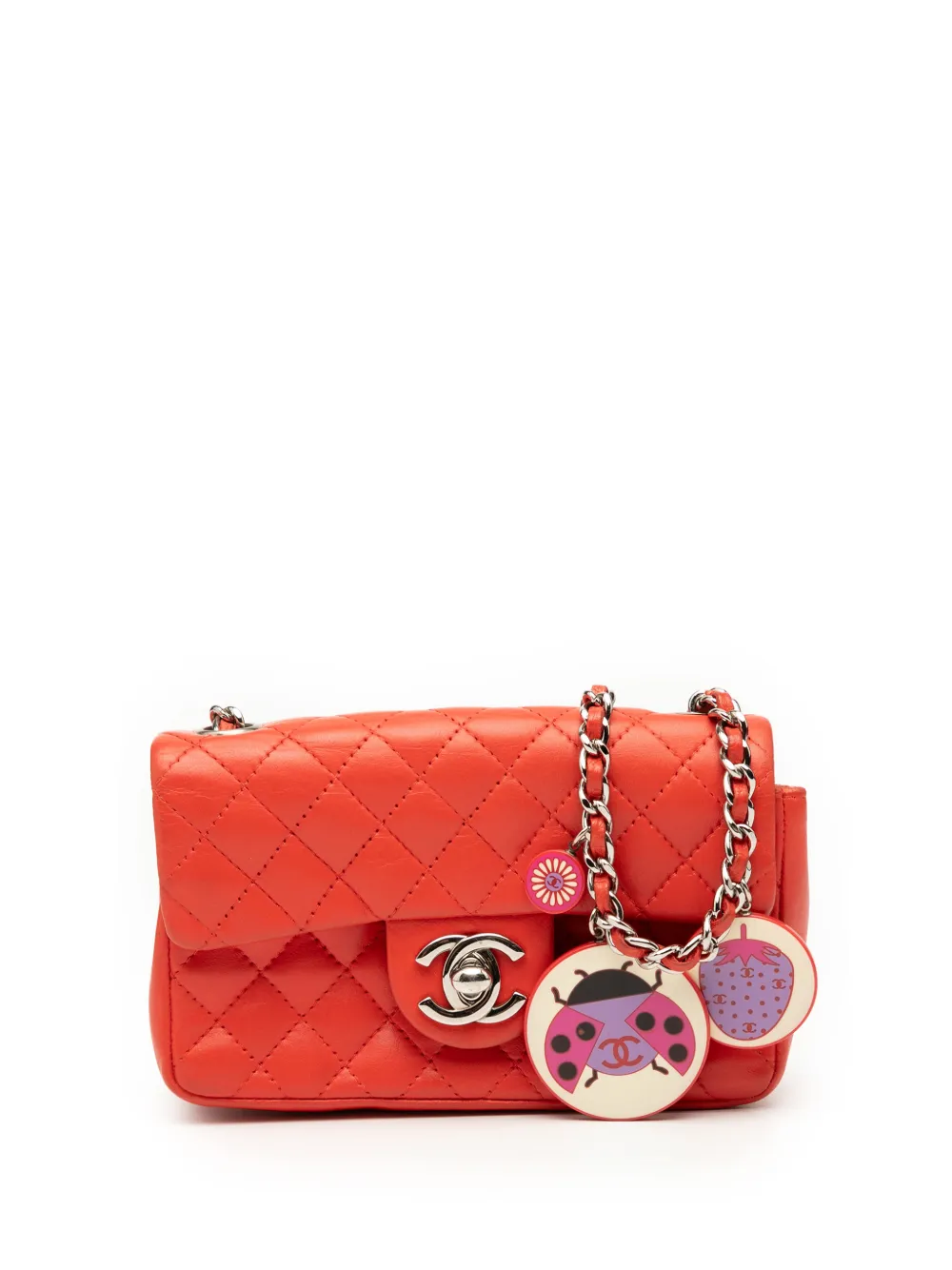 CHANEL Pre-Owned 2003-2004 Extra Mini Quilted Lambskin Ladybug Flap crossbody bag - Rosso