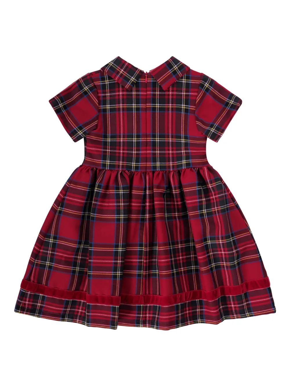 Baroni Firenze Kids tartan bow dress - Rood