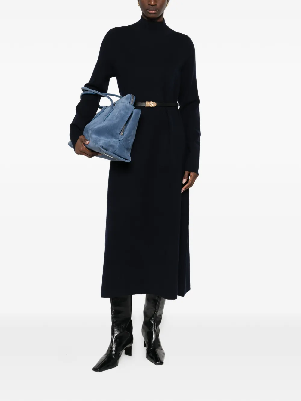 Antonelli high-neck midi dress - Blauw