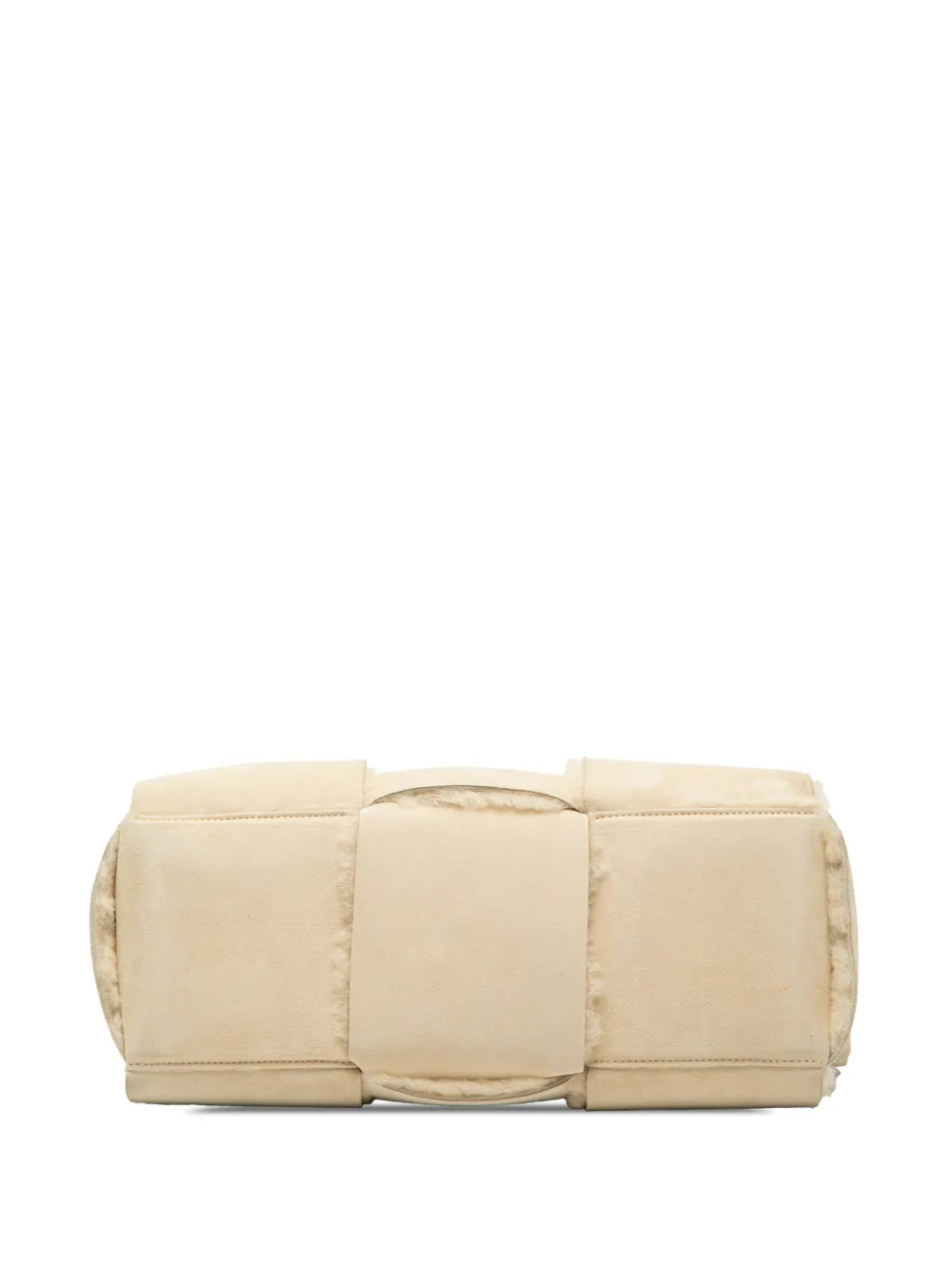 Pre-owned Bottega Veneta 2012-2025 Small Suede And Shearling Maxi Intrecciato Arco Tote Bag In Brown