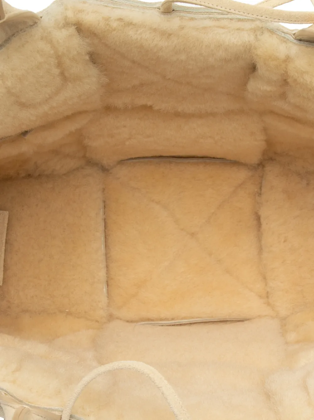 Pre-owned Bottega Veneta 2012-2025 Small Suede And Shearling Maxi Intrecciato Arco Tote Bag In Brown