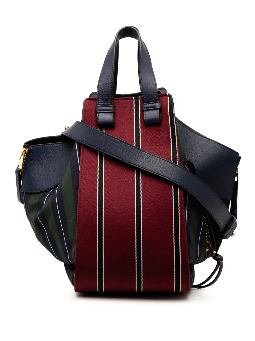 Loewe Pre-Owned 2018 Medium Stripes Canvas and Leather Hammock satchel | rojo | Image 1